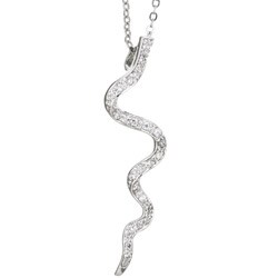 Rhodium-plated Cubic Zirconia Snake Necklace