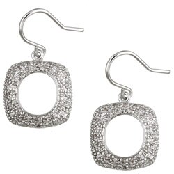 Dangling Square Cubic Zirconia Earrings