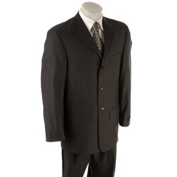 Claiborne Men's Grey Multistripe Athletic Fit Suit