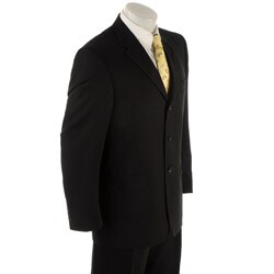Claiborne Men's Black Wool 3-button Suit