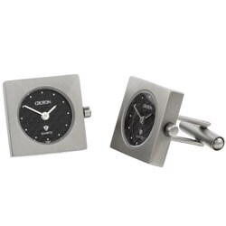 Croton Stainless Steel Cuff Links with Quartz Time