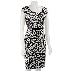 David Meister Women's Belted Print Dress