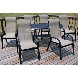Executive Black 7-piece Patio Dining Set