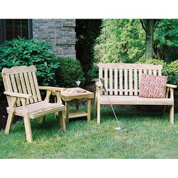 Treated Pine 4-piece Straightback Furniture Set
