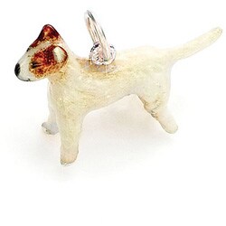 Sterling Silver and Enamel Jack Russell Dog Charm