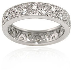 Sterling Silver Pave-set CZ Eternity Band