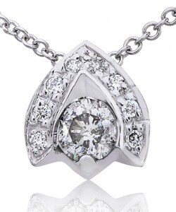 14k Gold 3/8ct TDW Diamond Wishbone Necklace (H-I, SI)