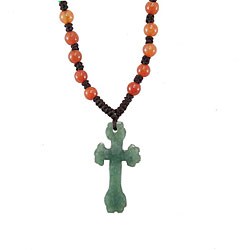 Chinese Knot Jade Cross Necklace (China)