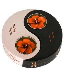 Hand-carved Yin Yang Candleholders