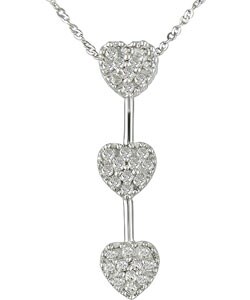 14k White Gold 1/4ct TDW Diamond Heart Pendant