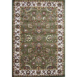 Hand-tufted Traditional Green Rug (7'9 x 9'9)
