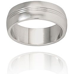 Stainless Steel Ring with Grooved Lines