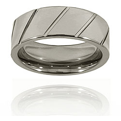 Tungsten Grooved Polished Band (8 mm)
