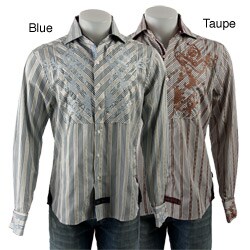 English Laundry Men's Striped Long-sleeve Shirt