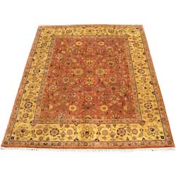 Indo Vegetable-dyed Rust/ Gold Rug (8' x 10')