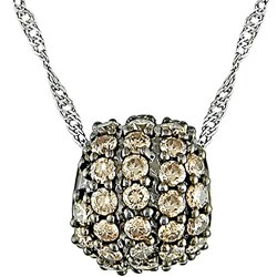 14k Gold 1/2ct TDW Brown Diamond Pave Ball Necklace