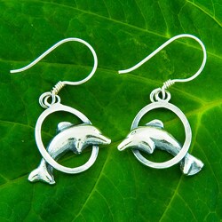 Sterling Silver 'Dolphins' Earrings (Indonesia)