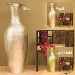 Tall 47-inch Leaf Floor Vase and Birch Branches