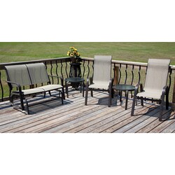 Executive Black 5-piece Conversational Group Patio Furniture