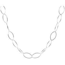 Sterling Silver Polished Interlocking Open-link Necklace