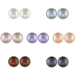 10k Gold Cultured Freshwater Pearl Earrings (Set of 7) (8-9 mm)
