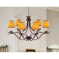 Iron 6-light Amber Chandelier