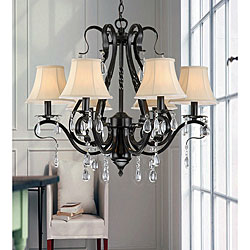 Black Iron 6-light Crystals Chandelier