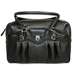 Ferragamo Black Leather Satchel