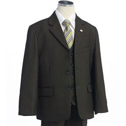 BJK Collections Boy's Solid Army Green 5-piece Suit