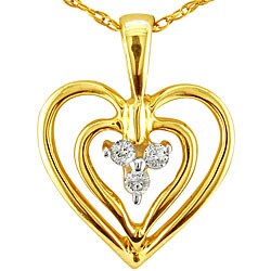 10k Yellow Gold Diamond Heart Pendant