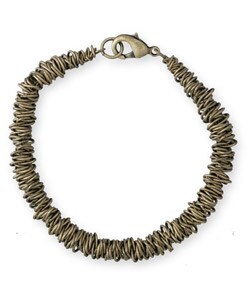 14k Antique Gold Overlay Abstract Woven Bracelet