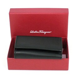 Ferragamo Black Leather Key Case