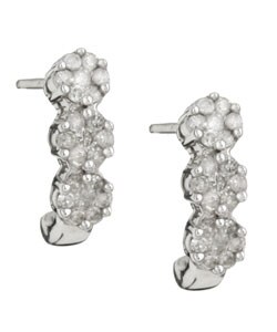 14k White Gold 1/2ct TDW Prong-set Cluster Earrings (G-H, I2)