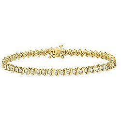 10k Gold 2ct TDW Diamond 'S' Link Tennis Bracelet (I-J, I2-I3)