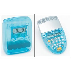Liquid Powered Clock and Calculator Set