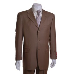 Red Labeled Mantoni Men's Wool 3-button Chestnut Suit