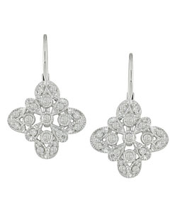 14-Kt White Gold 1/4-ct Diamond Pave Earrings