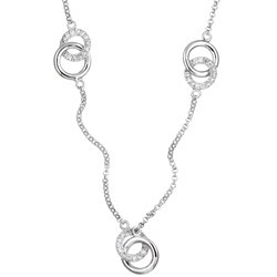 Sterling Silver and CZ 18-inch Circle Necklace