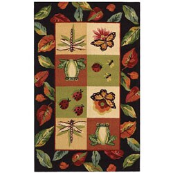 Hand-hooked Backyard Wool Rug (1'8 x 2'6)