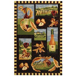 Hand-hooked Vineyard Wool Rug (5'3 x 8'3)