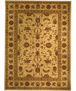 Hand-tufted Traditions Ivory Wool and Silk Rug (8' x 11')