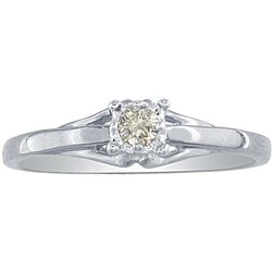 10k White Gold Diamond Promise Ring (K,I2)