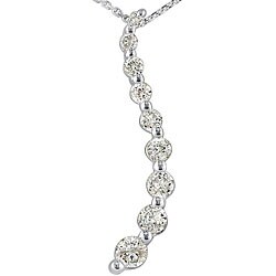 10k White Gold 1/2ct TDW Diamond Journey Necklace (JK, I2/I3)