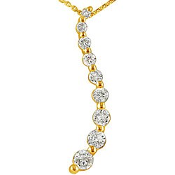 10k Yellow Gold 1/2ct TDW Diamond Journey Necklace (JK, I2/I3)
