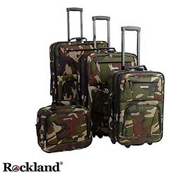 Rockland Deluxe 4-piece Camouflage Luggage Set