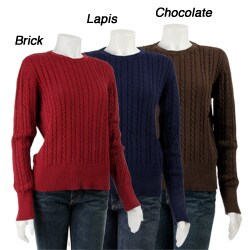 Allen Allen Women's Long-sleeve Cable Knit Sweater