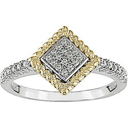 14k Two-tone Gold 1/8ct TDW Diamond Ring