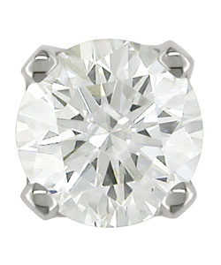 14k White Gold Single Diamond Earring