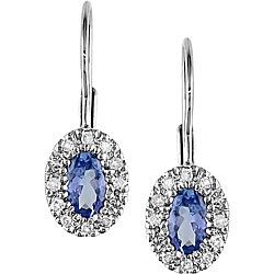 10k Gold Tanzanite and 1/8ct TDW Diamond Earrings