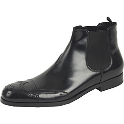 Prada Men's Black Leather Ankle Boots